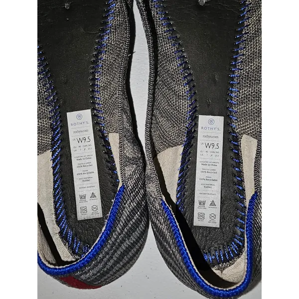 Rothy's Womens The Point Gray Zebra Stripe Ballet Flats‎ Shoes 9.5 - Image 5