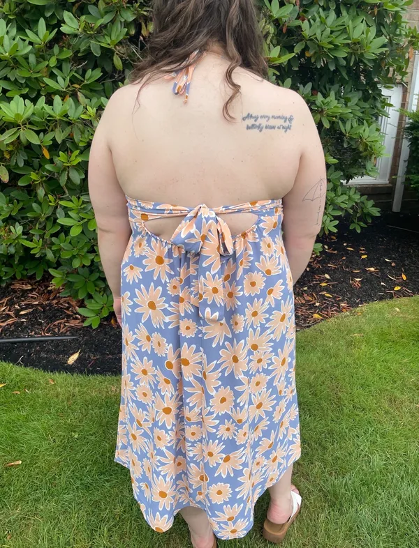 *NWT* Daisy halter open back dress Blue Size 2X - Image 3