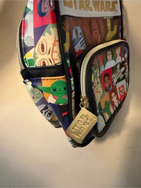 Star Wars Mini Backpack with Gold Logo and Multicolor Character Panels - Image 5