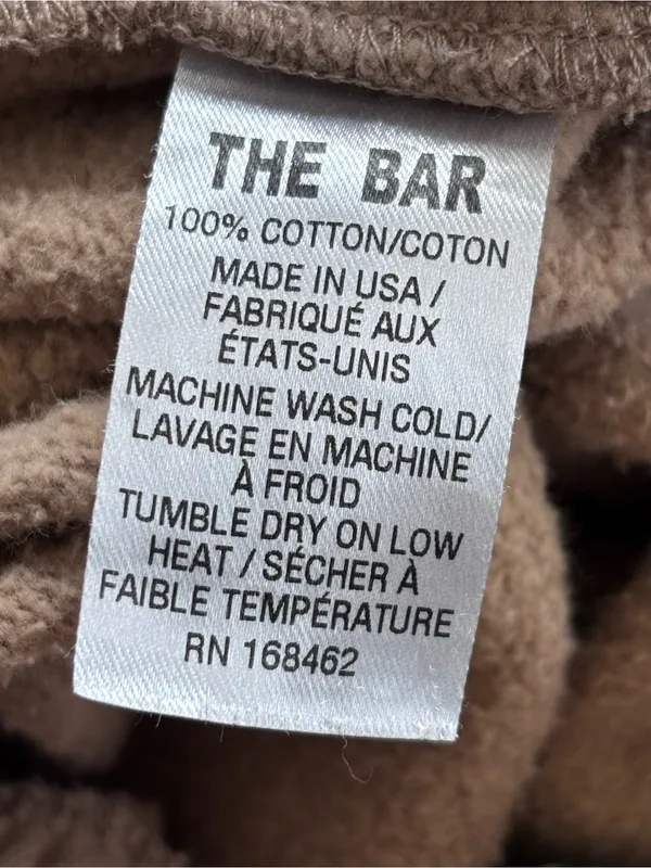 THE BAR Sweatpants Women’s Size M Brown Joggers 100% Cotton Made in USA - Image 11
