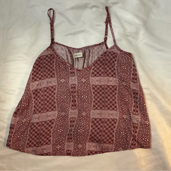 Abercrombie & Fitch Swing Top with Split Back Crop Top M Boho Festival Prints - Image 3