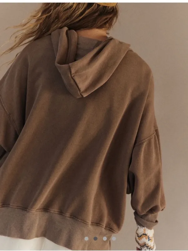 Free People FP Movement Sprint to the Finish Oversize Cotton Blend Hoodie NWT - Image 2