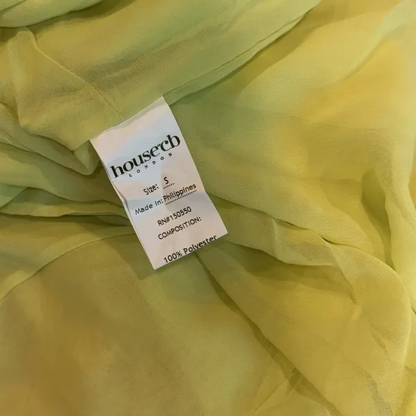 NWOT House of CB Pixie Lime Green Ruffle Maxi Dress sz S - Image 7
