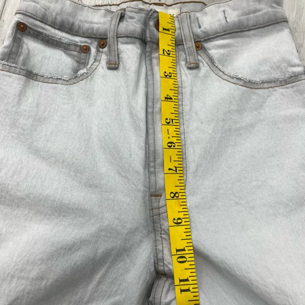 Madewell The Perfect Vintage Wide Leg Light Wash Crop Jeans Flaws 24 - Image 11