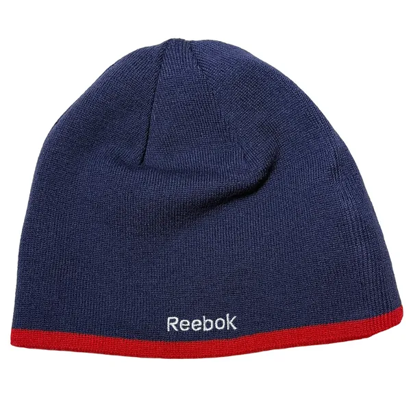 New York Rangers Reebok Knit Beanie Hat Navy Red NHL - Image 4