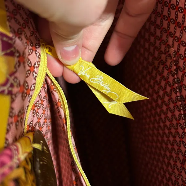 Vera Bradley Paisley Rattan Straw Wicker‎ Weave Tote Bag Floral Yellow Boho - Image 9