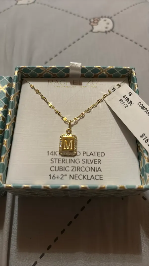 Rachel Zoe “M” initial necklace - Image 3