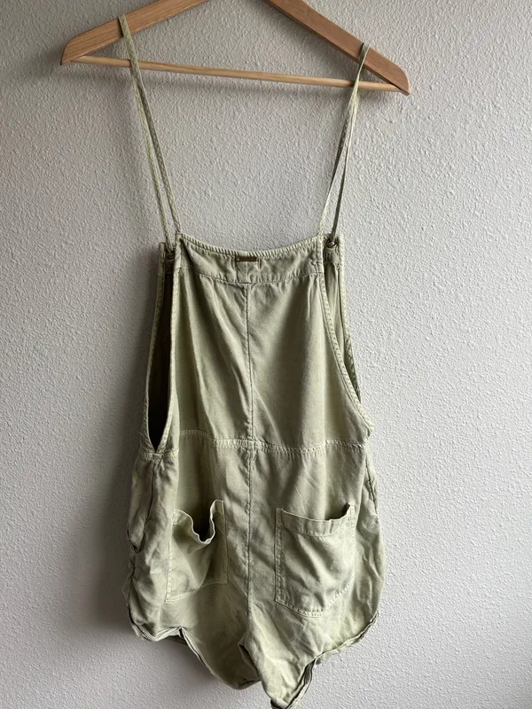 Billabong Light Olive Green Sleeveless Short Overalls - Image 7