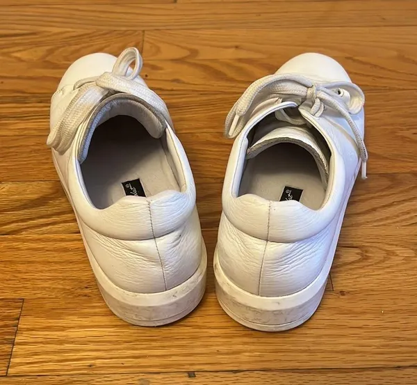 White color Genuine leather women sneaker - Image 4