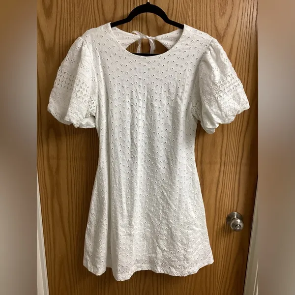 Free People Apricot Rose Mini Dress. Eyelet dress - Image 7