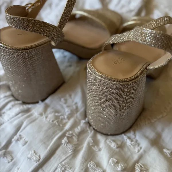 Dream Paris Glitter Gold Platform Sandals in Gold - Women size 7 - Image 3