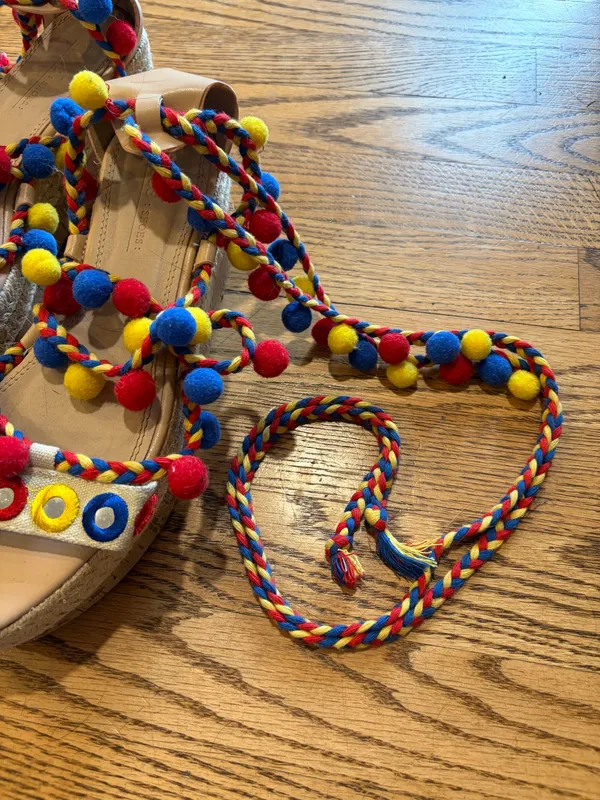 ASOS Tijuana Multi Pom Flatforms  Espadrille Platforms Multi Color - Image 8