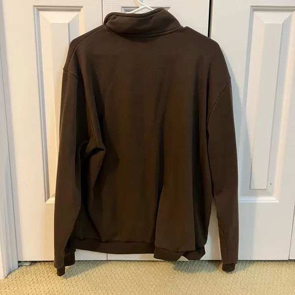 Brown 1/4 Zip Sweatshirt Size XL - Image 2
