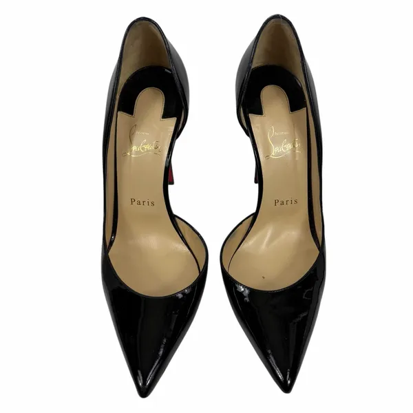 Christian Louboutin Iriza 100 Patent Leather d'Orsay Pump Black Size 39 - Image 6
