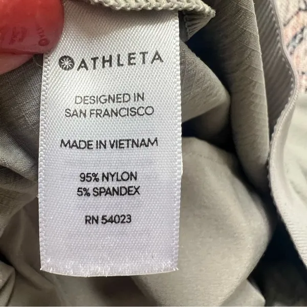 Athleta Mod Trekkie Crop Jogger Pants Ankle Zip Pull On Woven Light Gray Size 8 - Image 9