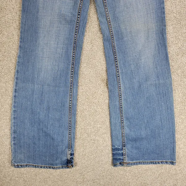 Vintage Faded Glory Jeans Womens 12 Light Wash Blue Floral Flap Pockets Wide Leg - Image 16