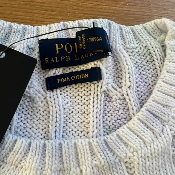 NWT Polo Ralph Lauren Pima Cotton Sweater White - Image 4