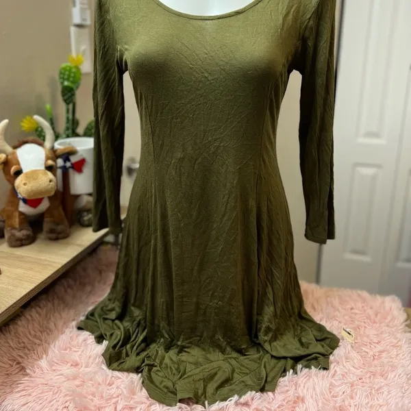 Ambiance Green fit and flare dress size large - Image 2