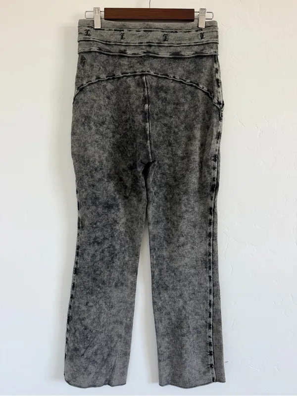 Free People FP Movement Sideline Crop Sweatpants Small Gray Acid Wash Size Small - Image 2