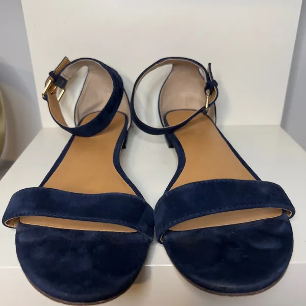 J. Crew‎ Suede Ankle Strap Sandals Minimalist Blue Business Casual-Size 8.5 - Image 2