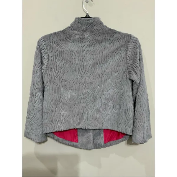 Patagonia Snow Jacket Feather Grey Faux Fur Fleece Womens Sz Medium 3/4 Sleeve - Image 4
