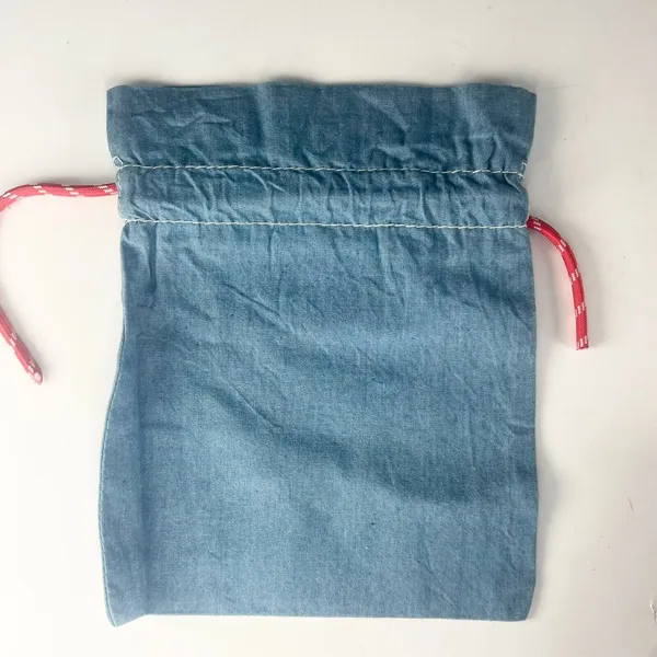 Sephora Play! Soft Denim Drawstring Cloth MakeUp Delicates Travel Bag Blue New - Image 3