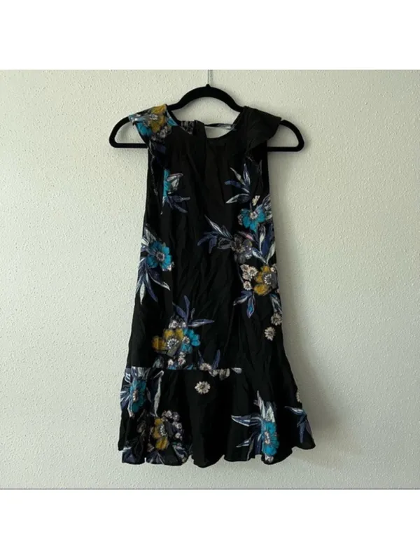 Free People Summer in Tulum linen floral Mini Dress small - Image 8