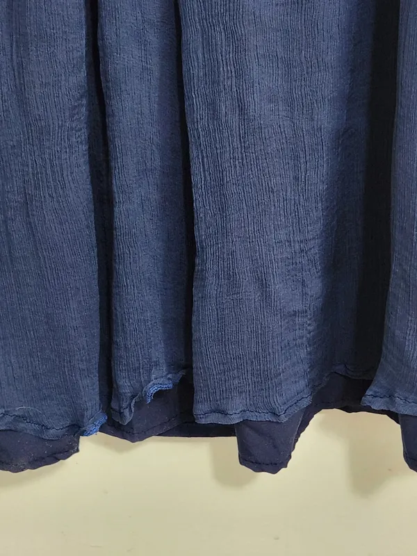 Amsale Navy 100% Silk One Shoulder Formal Maxi Dress Size 4 Wedding Guest Dress - Image 6