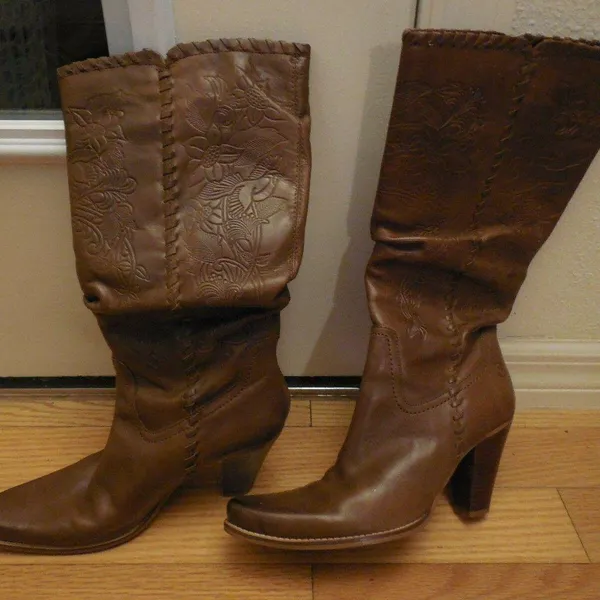 Womens Bronx Leather Western 3 1/2" Heel Boots 8 - Image 4