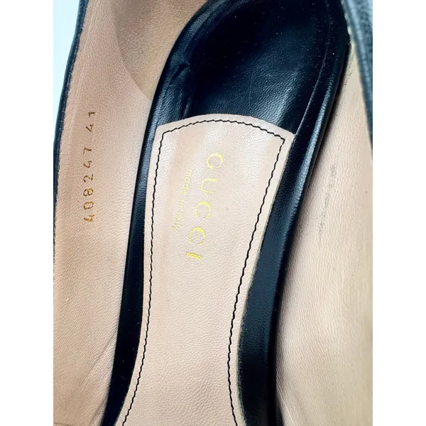 Gucci Aneta Black Button Detail Stiletto Pumps Pointed Toe Size EU 41 - Image 3