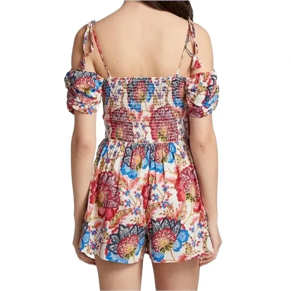 MISA Los Angeles Ruchika Floral Puff Sleeve Romper Size M NWT - Image 5