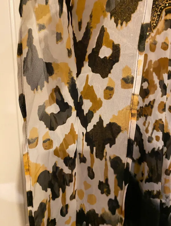 Kaftan Coverup Dress Animal Print With Gems One Size V-neck - Image 2