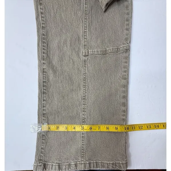 RSQ Jeans Womens Sz 27 Denim Mid Rise Wide‎ Leg Baggy Pants Hippie Grunge Tan - Image 5