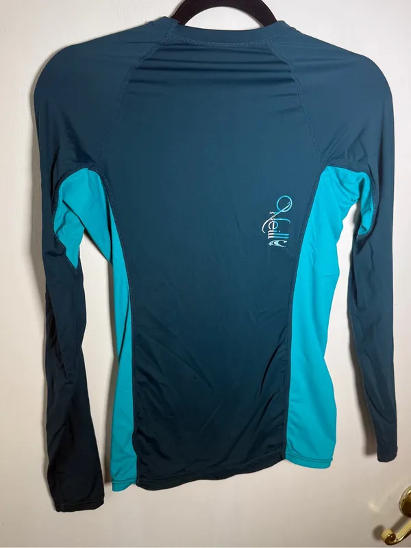 O'Neill Women's Long Sleeve Teal Rash Guard Medium - Image 6