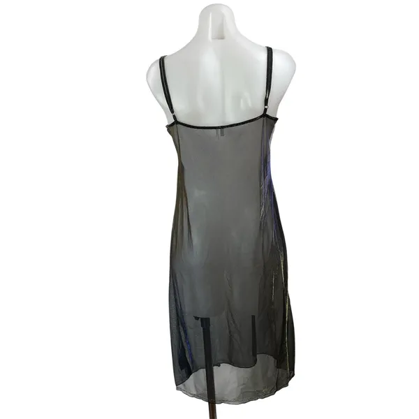 Urban Outfitters Out From Under Black Sheer Mesh Sleeveless Mini Slip Dress M - Image 3