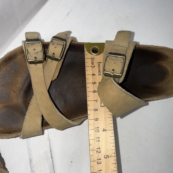 Birkenstock Franca Tan Leather Crisscross Strappy Slides Sandals Size EU 38 N - Image 11