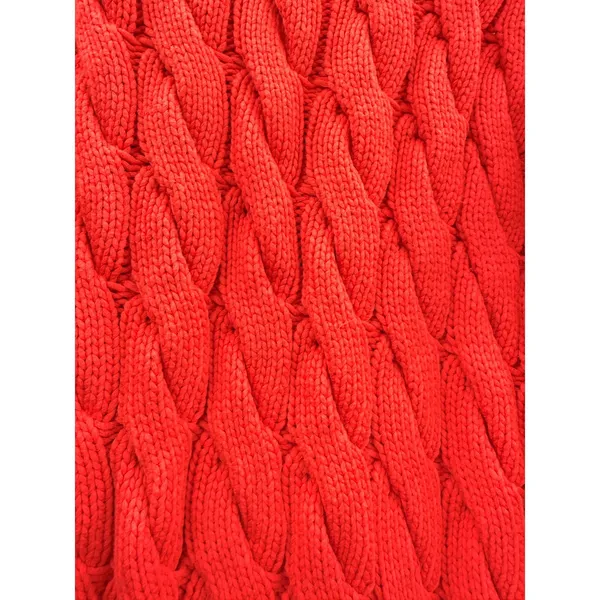 J.Crew Cable Knit Sweater Women's Small‎ Medium Red Cotton Side Slit Cozy - Image 7