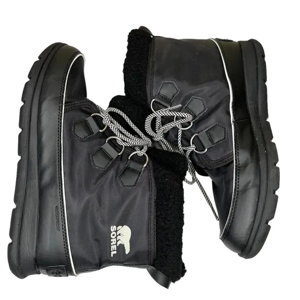SOREL Explorer Carnival Boots Black/Sea Salt Women’s Size‎ 10 - Image 6