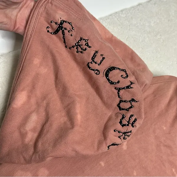 Key Closet Hoodie Dipped Tie Dye Full Zip Hooded Sweater Studded Y2K Grunge 2003 - Image 8