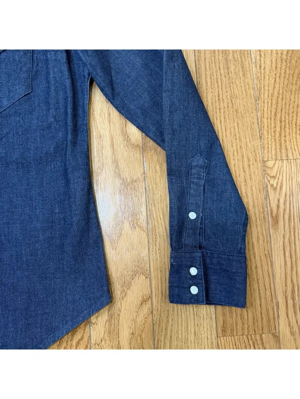 Size Medium Levi’s Womens Tailored Fit Dark Indigo Blue Denim Long Sleeve NWT - Image 6
