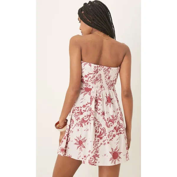 ASOS DESIGN‎ Women's Fold Over Bandeau Mini Dress In Bandana Print Size 8 NWT - Image 2
