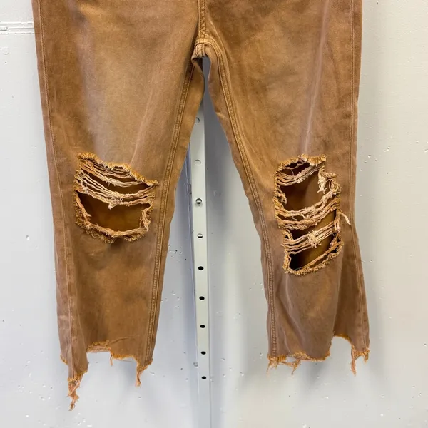 Vervet Kiss Of California Super High Rise 90's Vintage‎ Crop Flare Jeans W27 Tan - Image 6