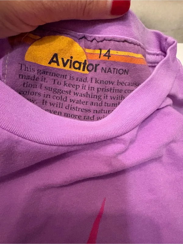 Aviator Nation bolt print tee youth size 14 - fits women’s XS/S - Image 5