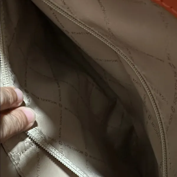 Michael Michael Kors Brown Tote with Orange Trim and Logo Print - Image 15