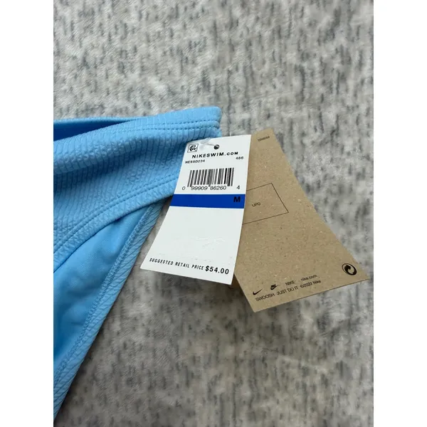 Nike Swim Womens High Waisted Bikini Bottoms Blue Textured NESSD234 Size M NEW‎ - Image 3