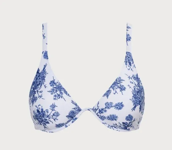 BERLOOK Underwire Floral Plus Size Bikini Top AND BOTTOM 08 Blue - Image 6