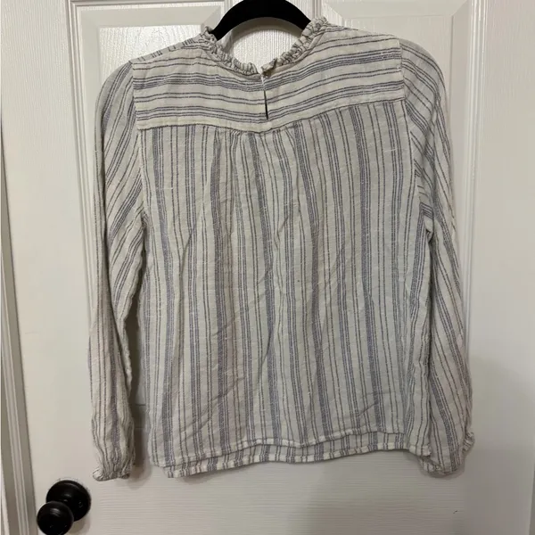 World market striped embroidered‎ boho blouse small/medium - Image 5