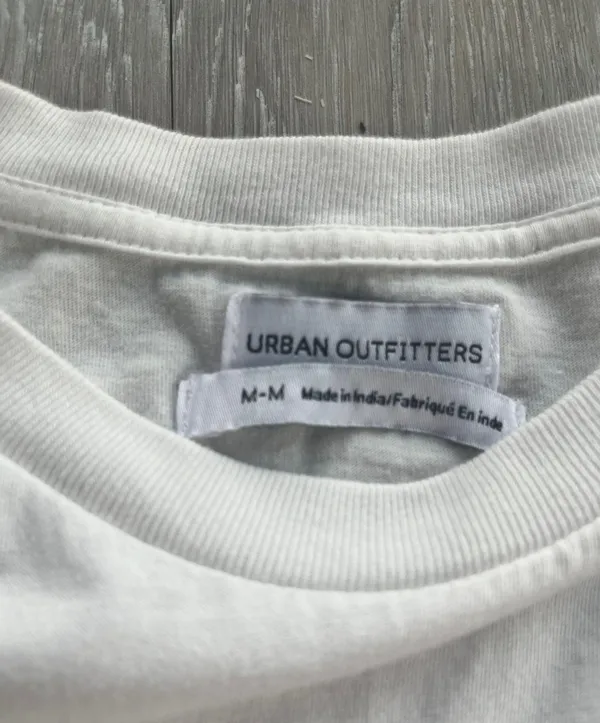 Urban Outfitters White Cutout Crewneck Crop Tee - Image 4