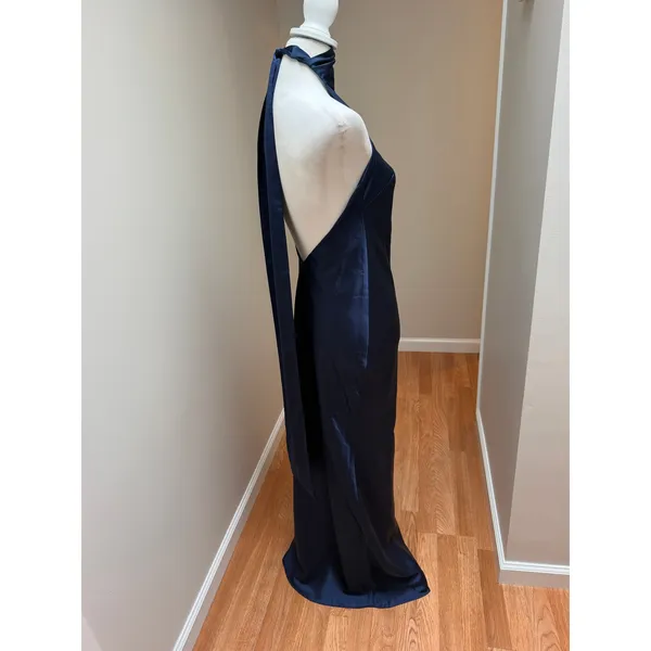 Show Me Your MuMu Lisa Maxi Dress Midnight Navy Size Medium - Image 9