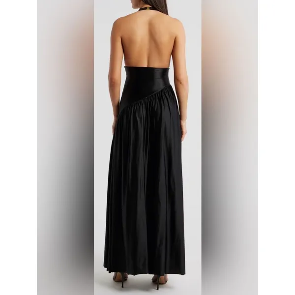 NEW Delfi Collective Rae Halter Black Gown Sz XS - Image 2